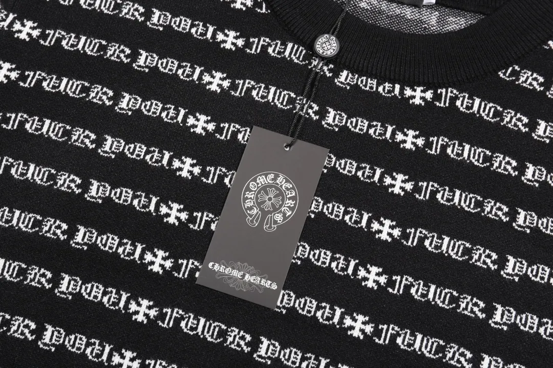 P300 Chrome Hearts Chrome Hearts all over printed wool sweater Color: Black Yellow Size: S M L XL XXL